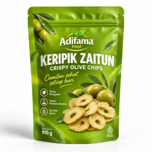 Keripik Zaitun Adifama Food – Pilihan 35 g, 50 g, 80 g, 100 g & 200 g